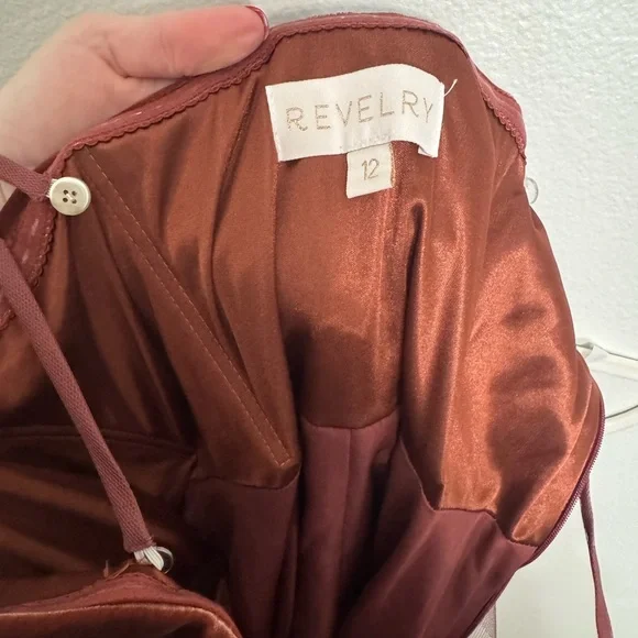 Revelry Frankie Convertible Velvet + Tulle Dress in Dusty Rose / Rosewood - 12 - Picture 6 of 11